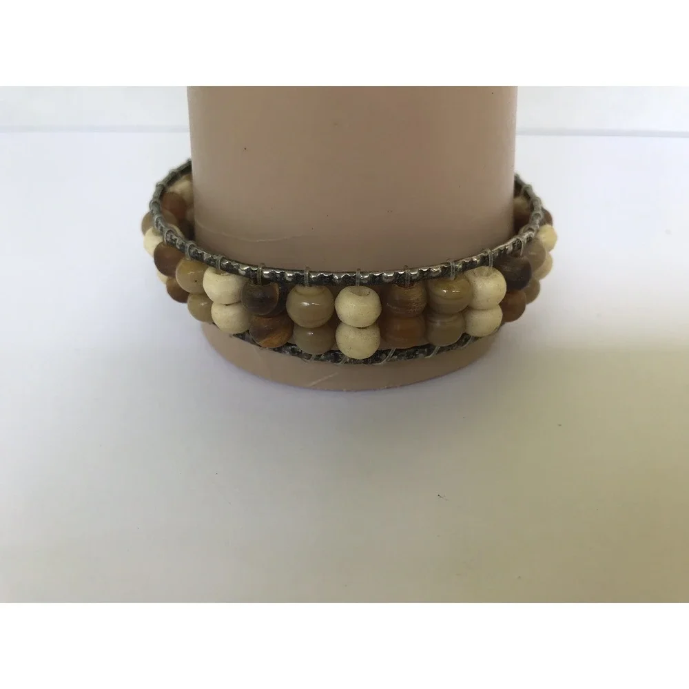 Bracelet smaller wrist bangle bracelet brown beige‎ beads beach look
